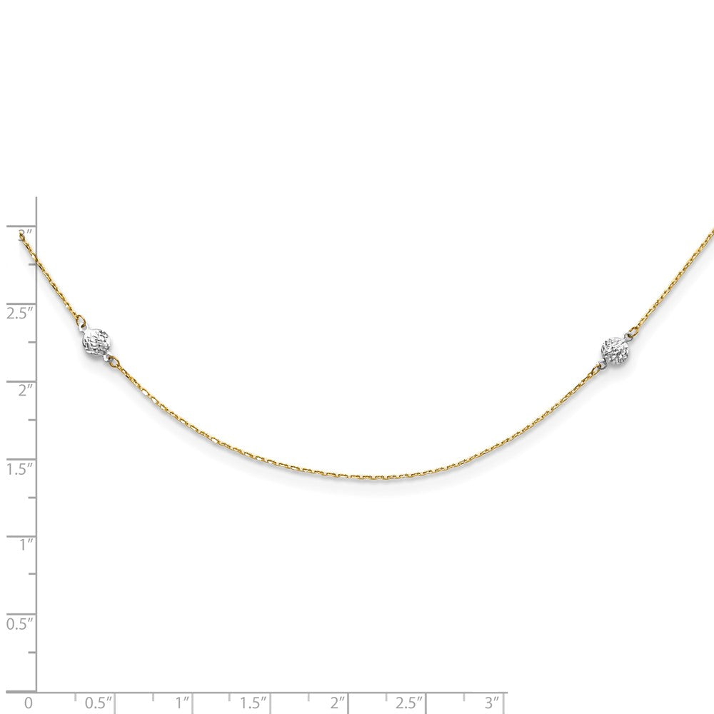 Two-tone Polished and Textured Circles Necklace - WBC