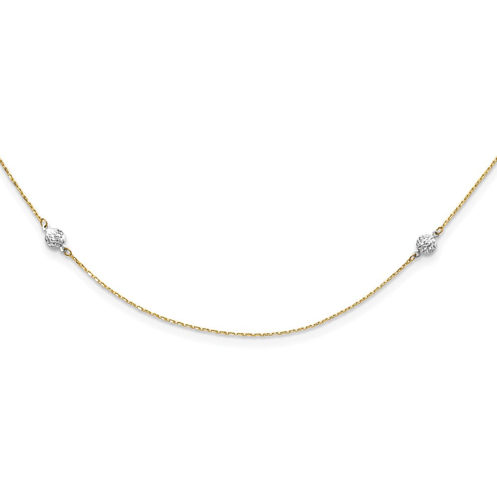 Two-tone Polished and Textured Circles Necklace - WBC