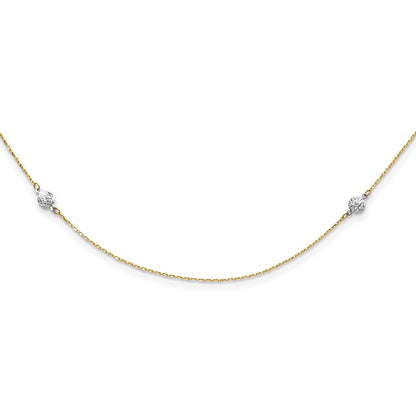Two-tone Polished and Textured Circles Necklace - WBC
