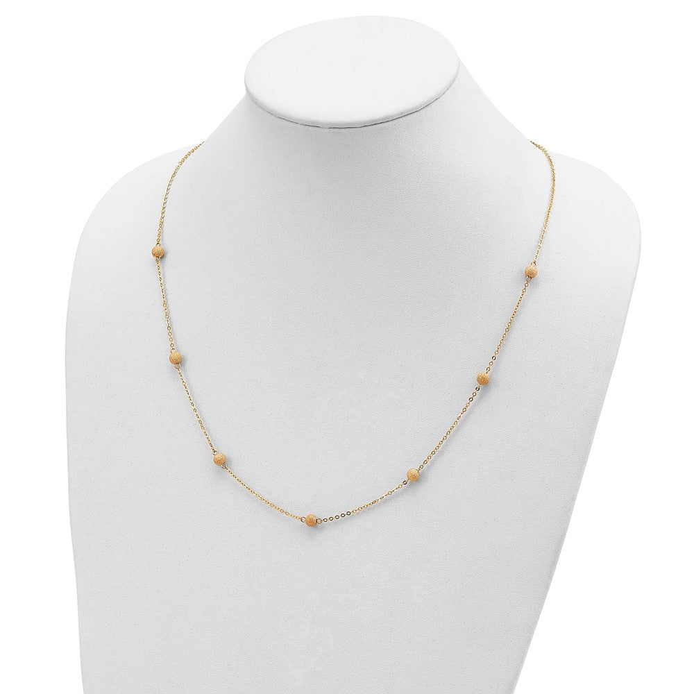 Textured 7 Stations Ball Necklace - WBC