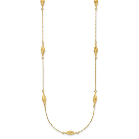Polished and Diamond-cut Fancy Beaded Necklace - WBC