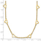 Polished Open Hearts with Heart Link Chain Station Necklace - WBC