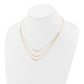 Polished Chevron Bar 3-Strand Bib Necklace Plus Extender - WBC