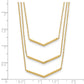 Polished Chevron Bar 3-Strand Bib Necklace Plus Extender - WBC