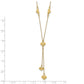 Polished Diamond-cut Puffed Hearts Lariat Necklace Plus Extender - WBC