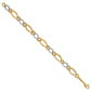 Two-tone Polished and Textured Fancy Oval Curb Bracelet - WBC