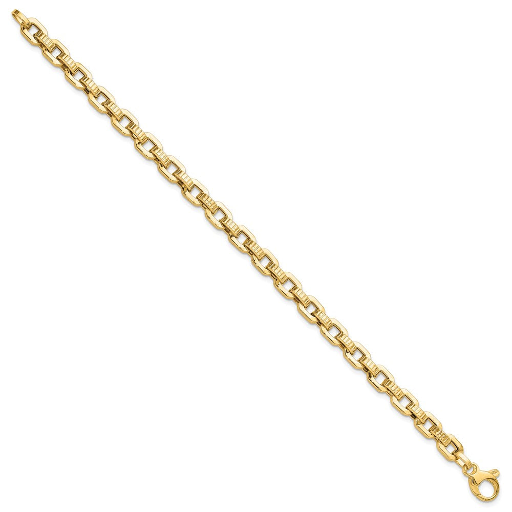 Polished and Textured Fancy Link Bracelet - WBC