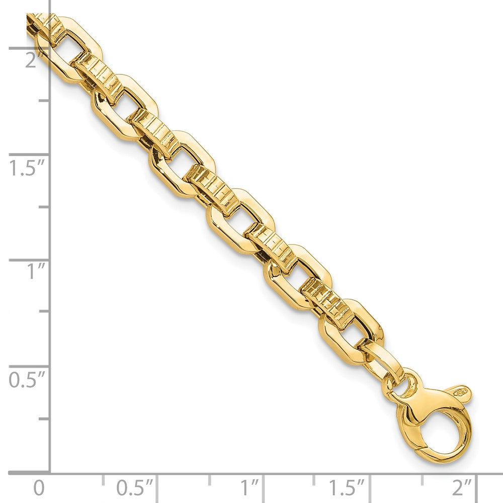 Polished and Textured Fancy Link Bracelet - WBC