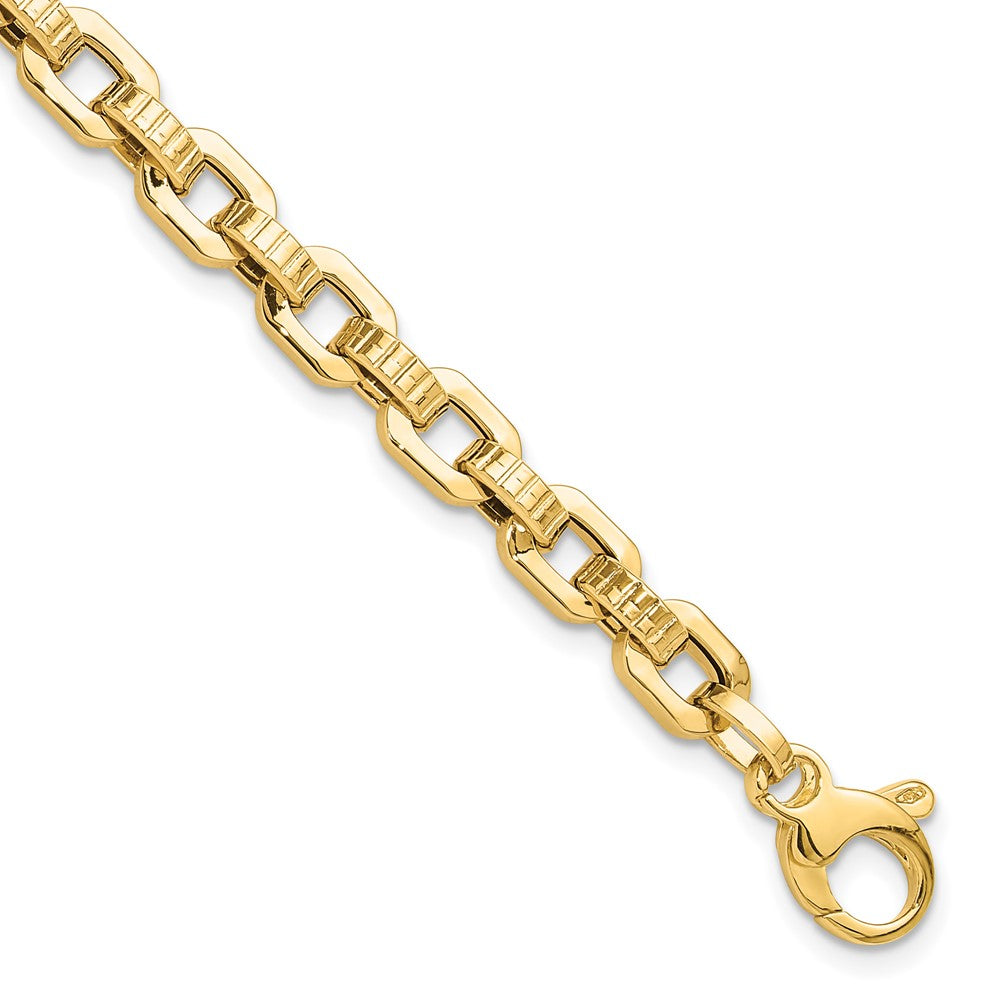 Polished and Textured Fancy Link Bracelet - WBC