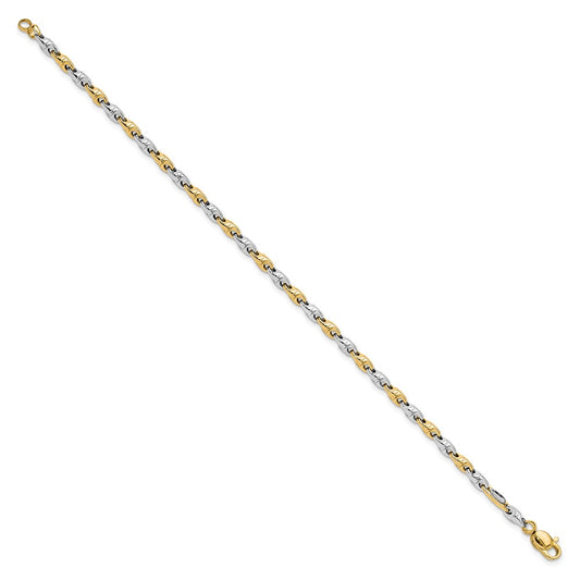 Two-tone Polished Fancy Link Bracelet - WBC