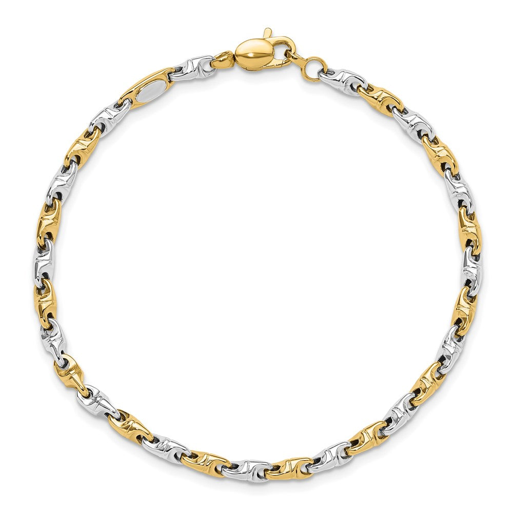 Two-tone Polished Fancy Link Bracelet - WBC