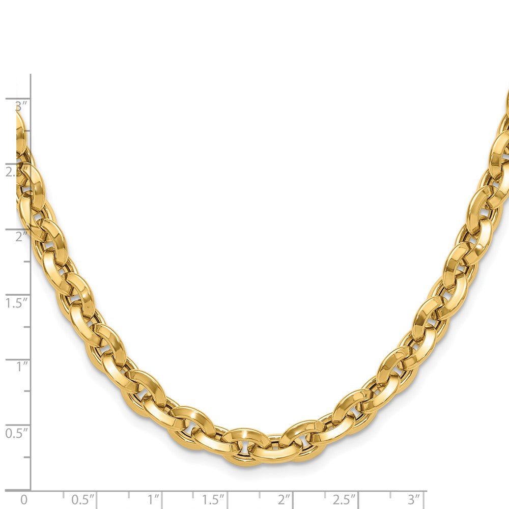 Polished Fancy Knife-edge Rolo Link Necklace - WBC