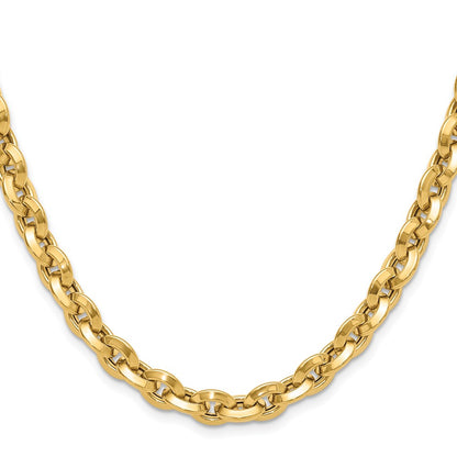 Polished Fancy Knife-edge Rolo Link Necklace - WBC