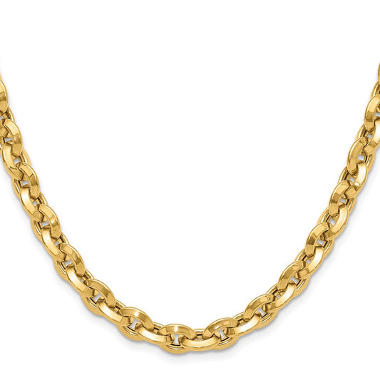 Polished Fancy Knife-edge Rolo Link Necklace - WBC