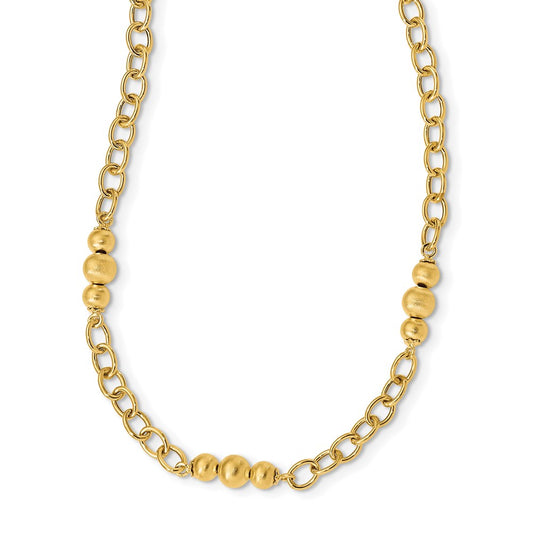 Brushed & Polished Fancy Link Necklace - WBC