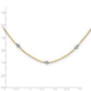 and Rhodium Polished Diamond-cut Discs and Chain Station Necklace - WBC