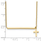 Polished Bar with Dangle Cross Choker Necklace Plus Extender - WBC