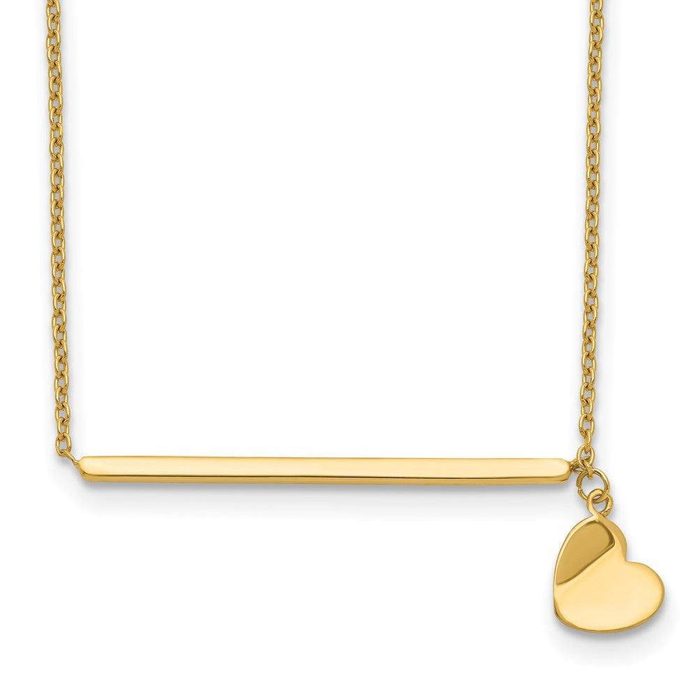 Polished Heart w/ 2in ext. Necklace - WBC