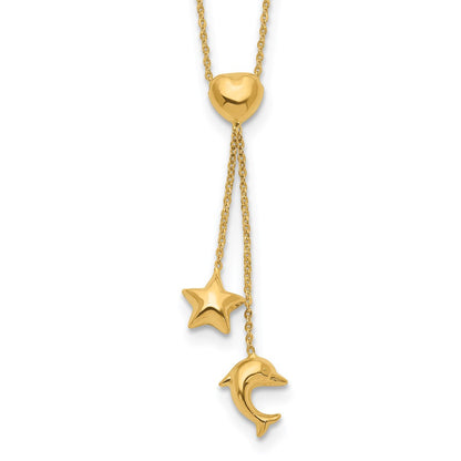 Heart, Star & Dolphin Y-Necklace - WBC