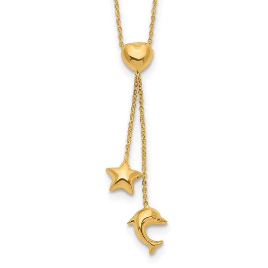 Heart, Star & Dolphin Y-Necklace - WBC