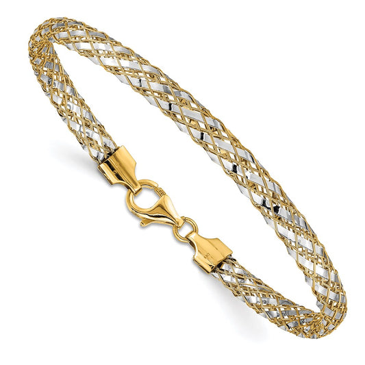 with Rhodium Woven Mesh Bracelet - WBC