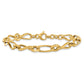Polished and Grooved Fancy Twisted Link Bracelet Plus Extender - WBC
