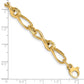 Polished and Grooved Fancy Twisted Link Bracelet Plus Extender - WBC