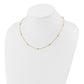 Diamond-cut Chain with Satin Oval Beads Necklace - WBC