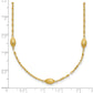 Diamond-cut Chain with Satin Oval Beads Necklace - WBC