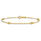 Diamond-cut Chain with Satin Oval Beads Bracelet - WBC