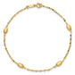 Diamond-cut Chain with Satin Oval Beads Bracelet - WBC