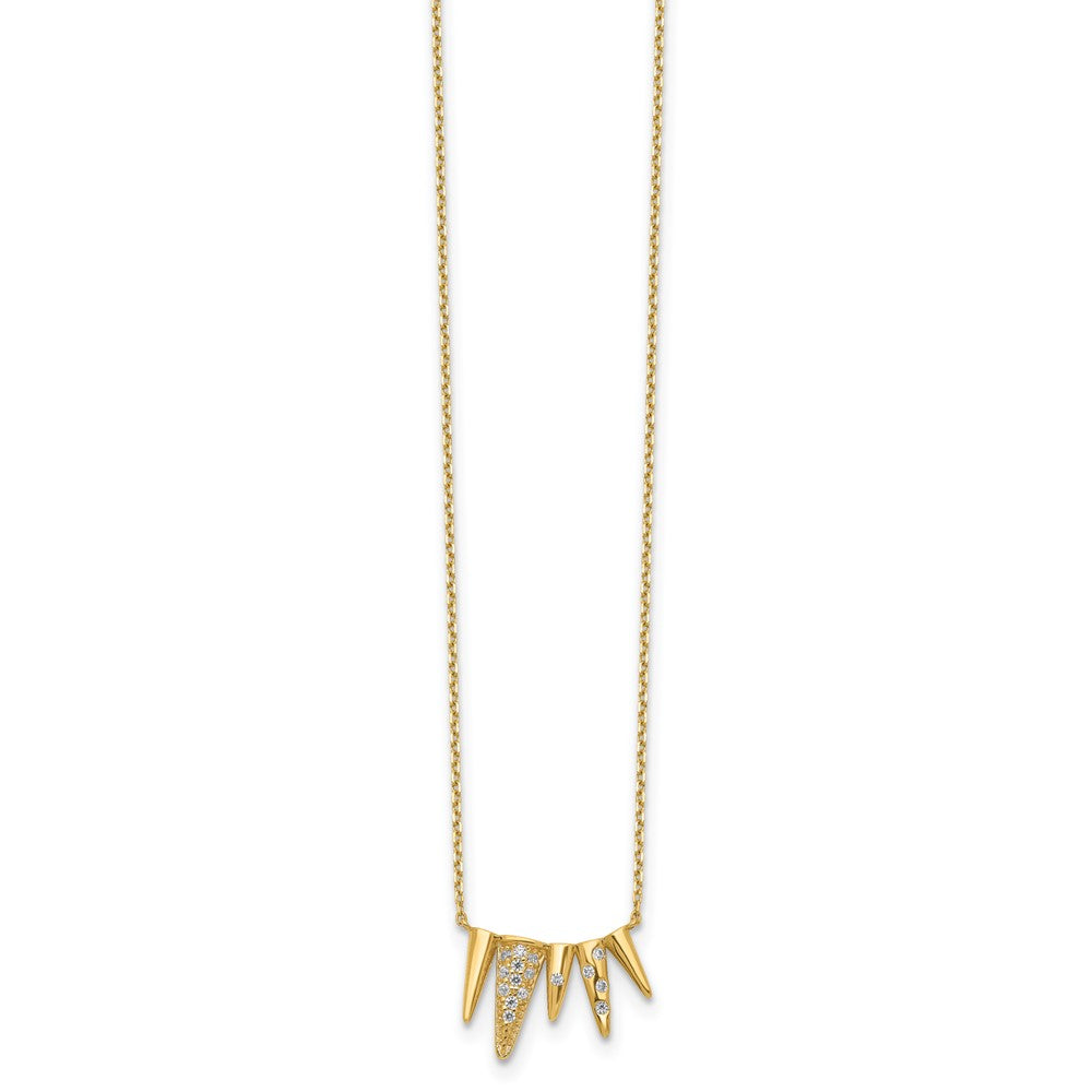 Decorated Triangles CZ with 2IN EXT Necklace - WBC