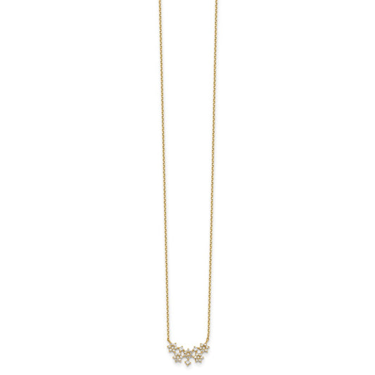 CZ Cluster with 2IN EXT Necklace - WBC