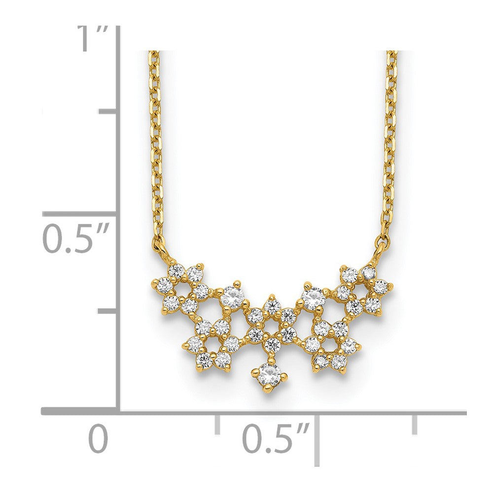 CZ Cluster with 2IN EXT Necklace - WBC