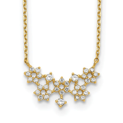 CZ Cluster with 2IN EXT Necklace - WBC