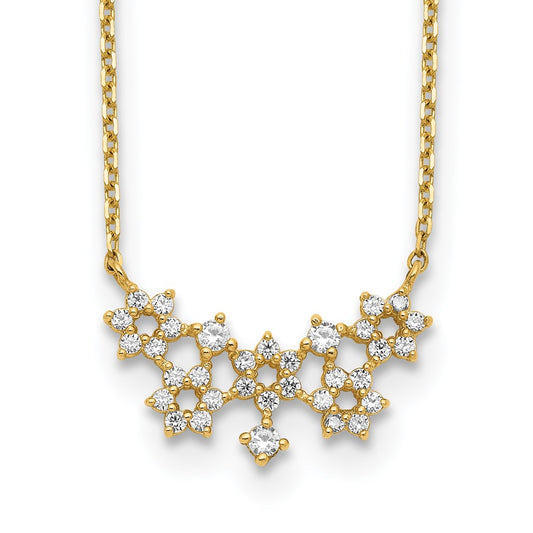 CZ Cluster with 2IN EXT Necklace - WBC