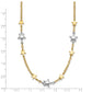 Two-Tone Polished Puffed and Flat Stars Necklace Plus Extender - WBC