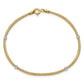 with Rhodium Woven Flexible Diamond-cut Moveable Beads Bracelet - WBC