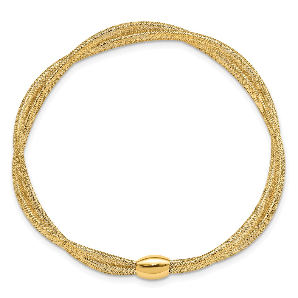 Twisted Woven Mesh Slip-on Stretch Bracelet - WBC