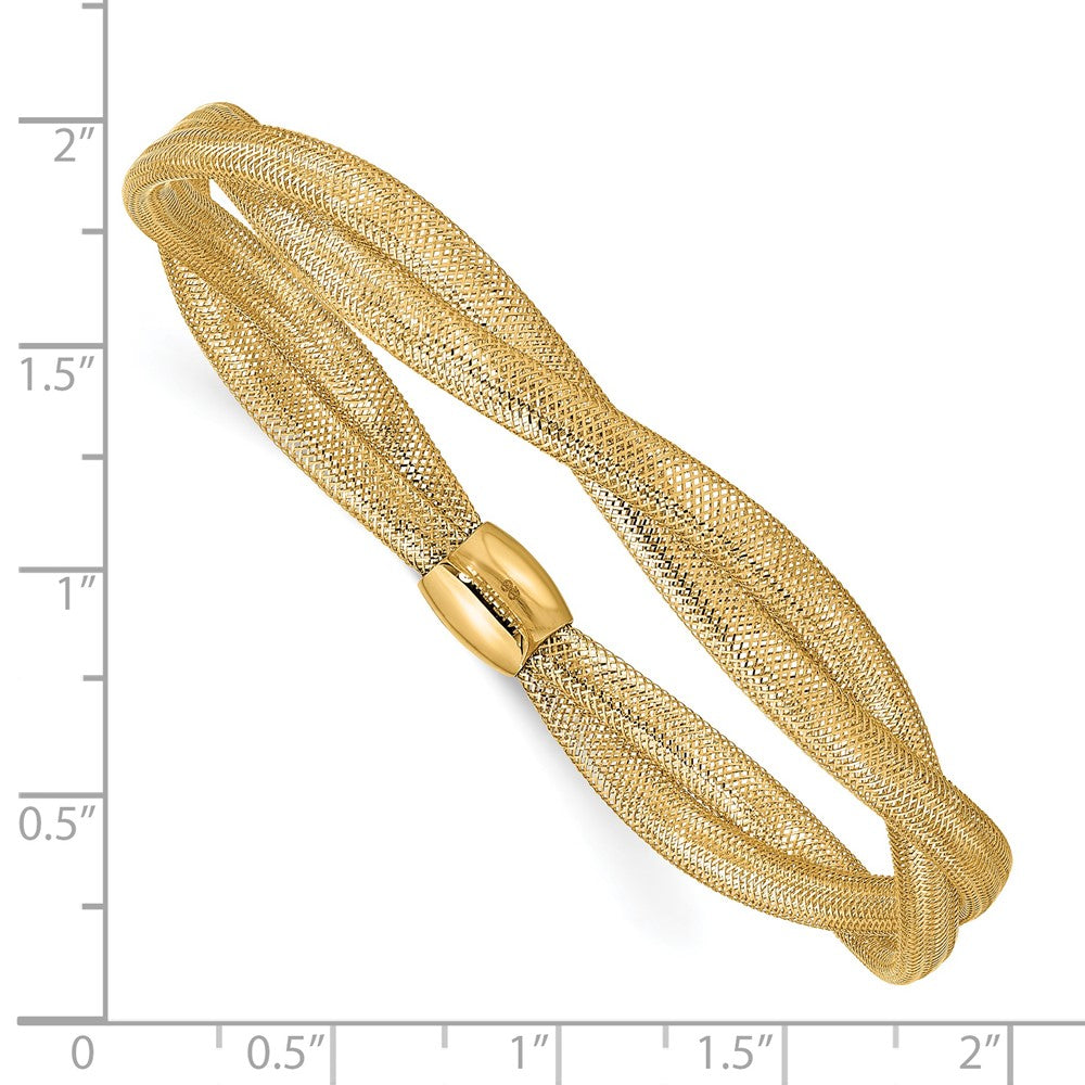 Twisted Woven Mesh Slip-on Stretch Bracelet - WBC