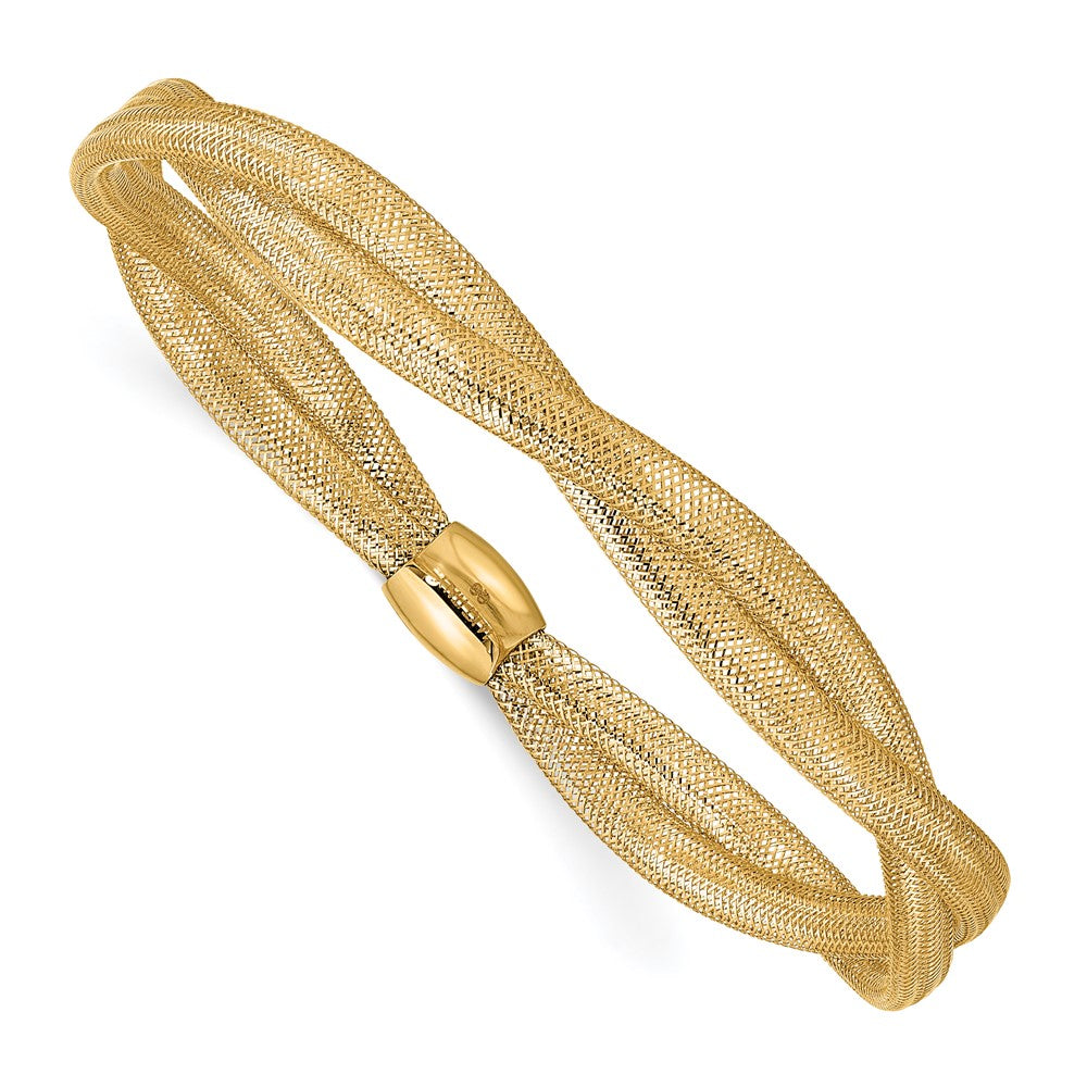 Twisted Woven Mesh Slip-on Stretch Bracelet - WBC