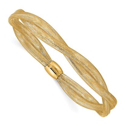 Twisted Woven Mesh Slip-on Stretch Bracelet - WBC