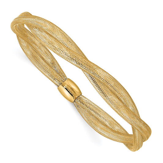 Twisted Woven Mesh Slip-on Stretch Bracelet - WBC