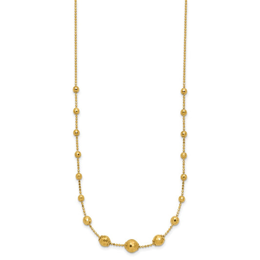 Polished Graduated Facet Beads Necklace - WBC