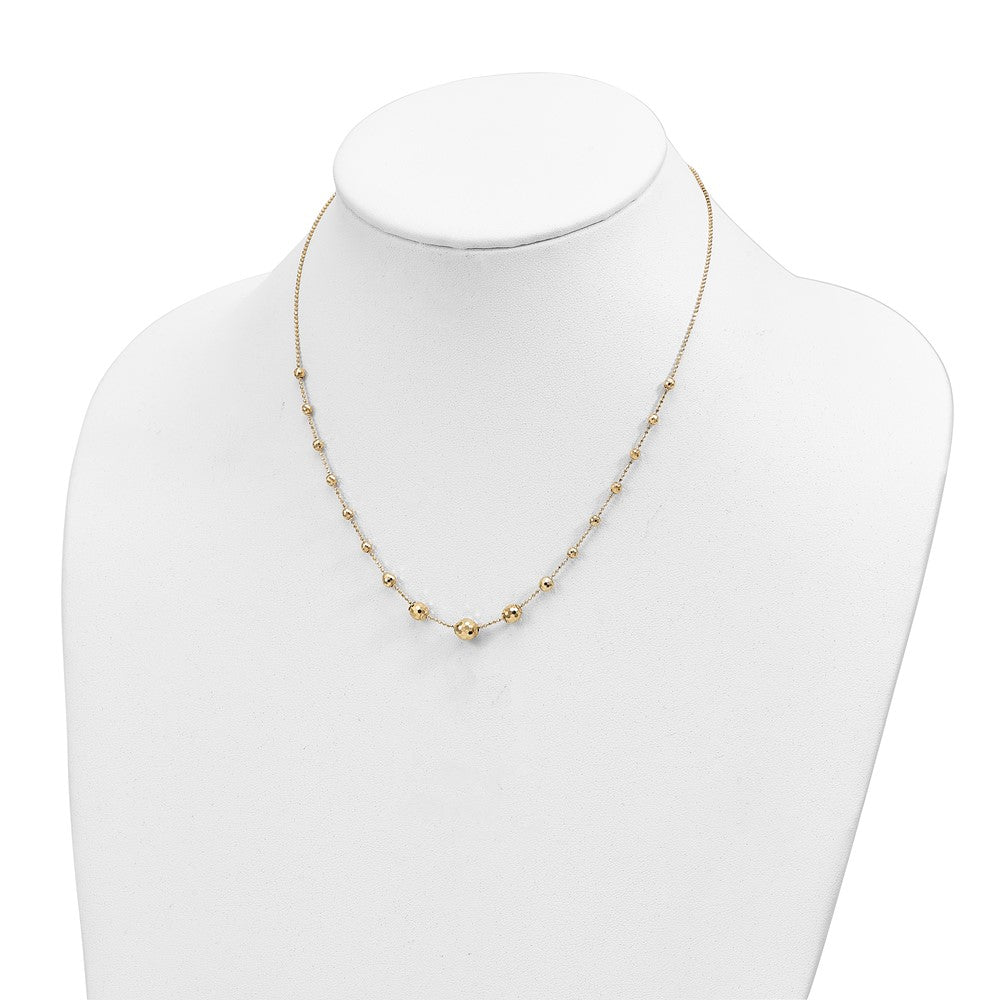 Polished Graduated Facet Beads Necklace - WBC