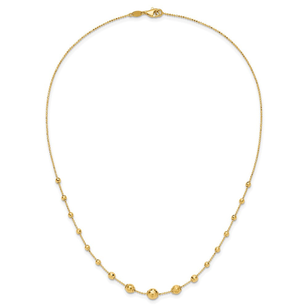 Polished Graduated Facet Beads Necklace - WBC
