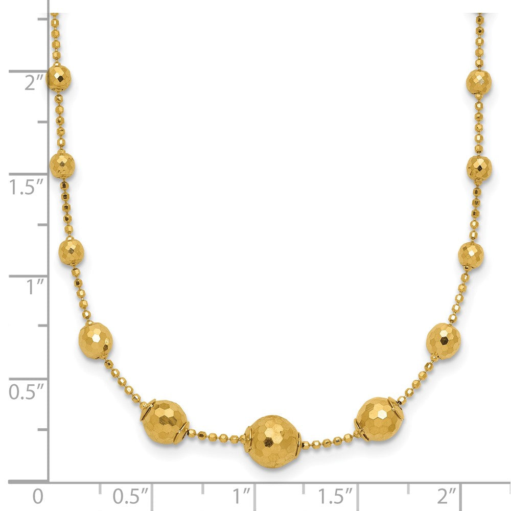 Polished Graduated Facet Beads Necklace - WBC