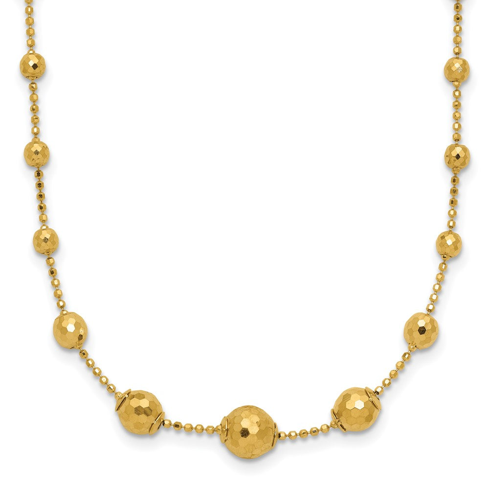 Polished Graduated Facet Beads Necklace - WBC