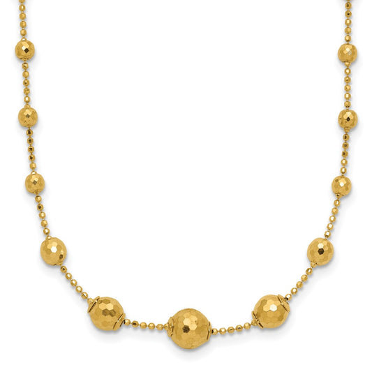 Polished Graduated Facet Beads Necklace - WBC
