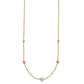 Tri-Color Diamond-cut Beads and Beaded Chain Station Necklace - WBC